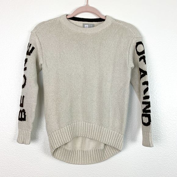 GAP Other - Gap Kid Cream Hi-Low Crew Neck Long Sleeve Sweater